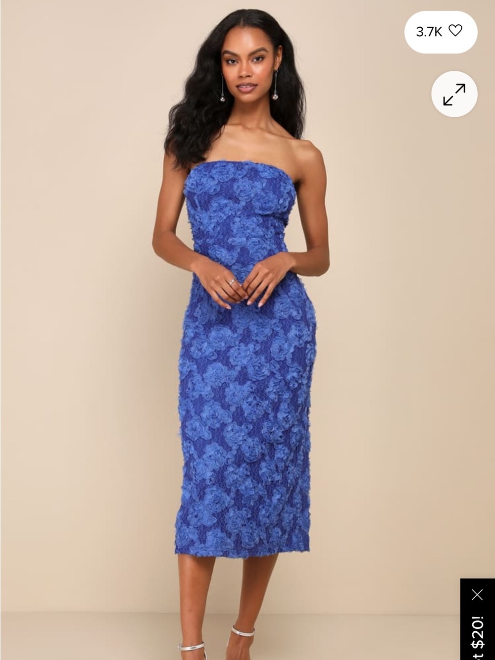 Lulus blue floral dress xxl